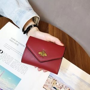 *NEW Leather Red Wallet Multi Card Slots Vintage Style